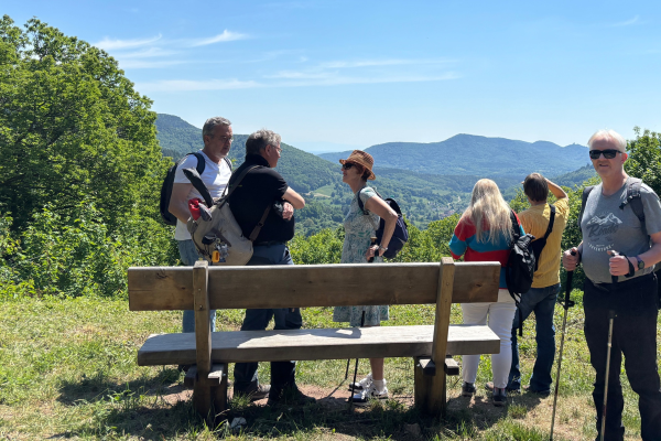 Wandergruppe genießt Aussicht