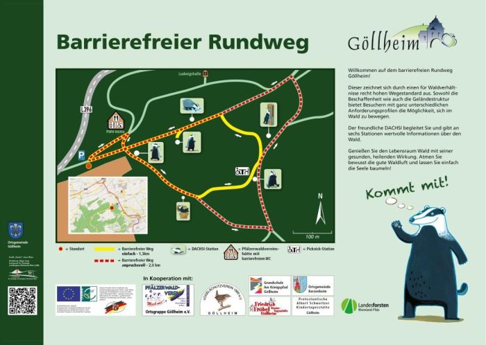 Dachsiweg-Grafik für einen Barrierefreien Rundweg