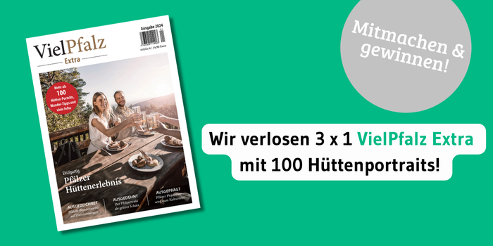 Verlosung Titel des Magazins VielPfalz mit Hinweis auf Verlosung